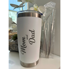 Personalized 20oz Stainless Steel Tumbler with Straw