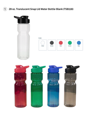 • 28 oz. Translucent Snap Lid Water Bottle-Blank (TSB118)