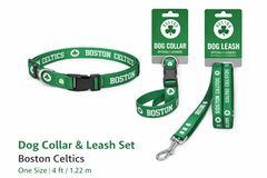 Boston Celtics Dog Collar & Leash Set | Green Shamrock Pet Accessories