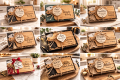 Personalized Family Small Cutting Board Gift Set | Custom Engraved Housewarming, Wedding & Realtor Closing Gift