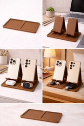 Minimalist Dual Phone Stand Organizer – Modern Desk & Nightstand Holder