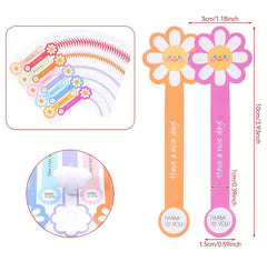 Thank You Label and Packaging Gift Sealing Stickers – Daisy Design Assorted Colors (10 Sheets) | Box Seal